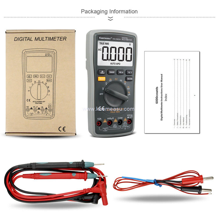 Kaemeasu 03A Digitale multimeter met hoge precisie 6000 tellen Automatisch bereik 1000V AC DC Smart Multimeter
