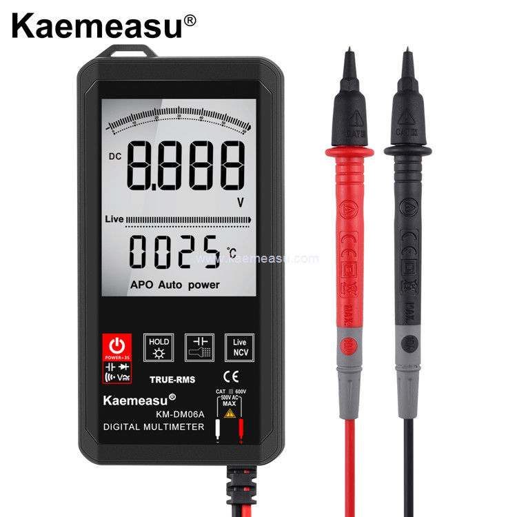 Kaemeasu 06A DC AC Spanningsmeter Mini Pocket Multimetro 2pcs AAA accu aangedreven
