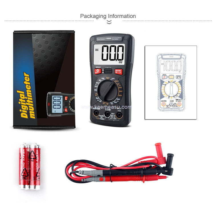 Kaemeasu 09A Digitale Multimeter Ture RMS Stroomspanning meten 2000 Tellen Klemmeter