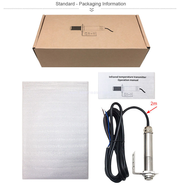 Kaemeasu 304 roestvrij staal Infrarood temperatuur sensor Niet-contact industriële temperatuur monitoring -20~300°C