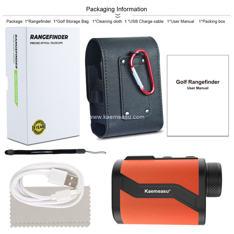 Kaemeasu Golf Rangefinder 6.5X Aluminium Leather Shell Laser Rangefinder met Flagpole Lock Magnet Function MAL600