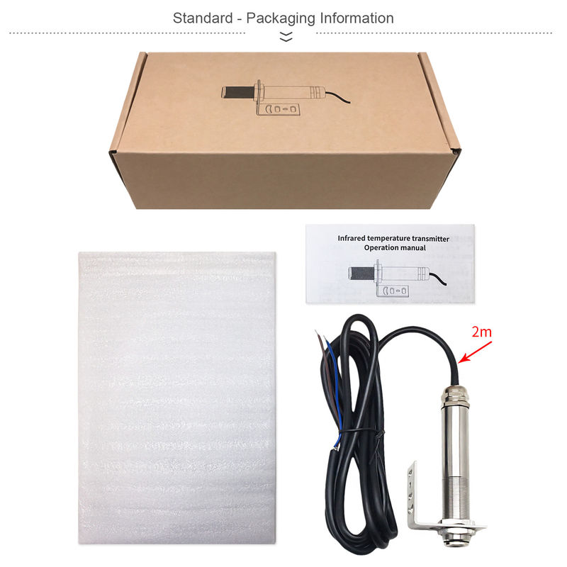 Kaemeasu 4~20 mA Roestvrij staal Transmitter Niet-contact Infrarood Temperatuursensor -20~600°C