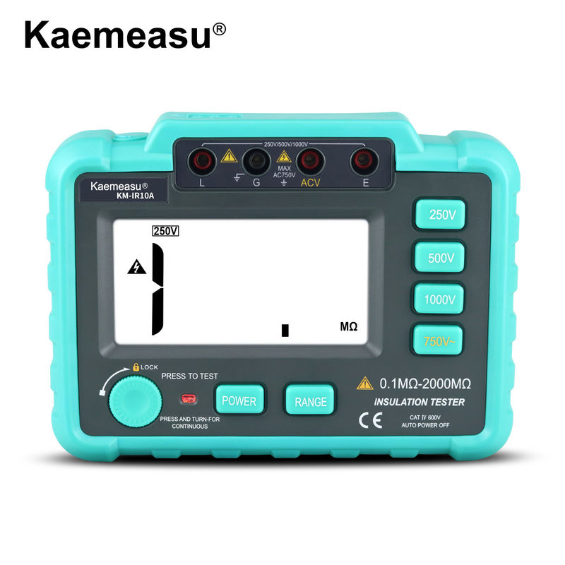 Kaemesau 1999 Tester van de isolatieweerstand op het display 250 V 500 V 1000 V Overbelastingbescherming Digitale isolatieweerstandstester IR10A