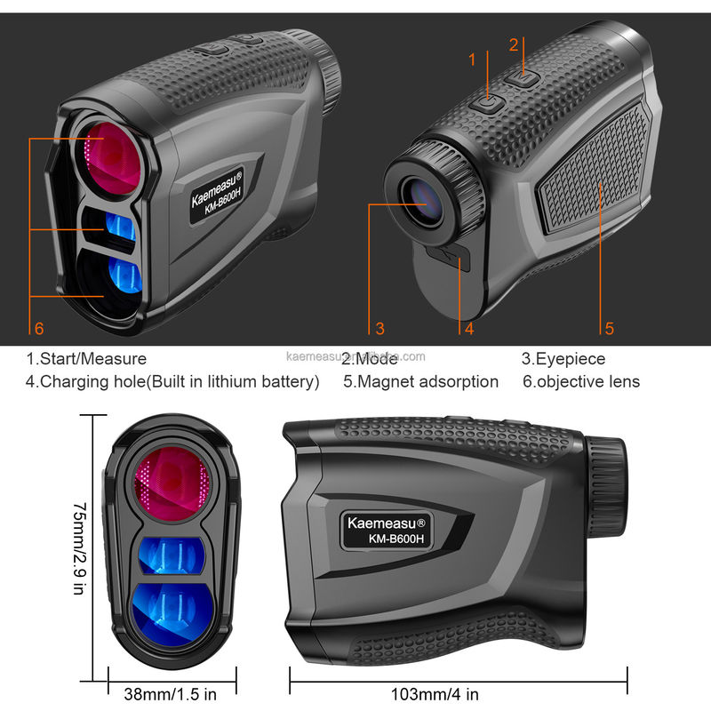 Hitte verkoop laser afstandmeter met vlaggenpaal vergrendeling trilling golf afstandmeter jacht handheld laser afstandmeter