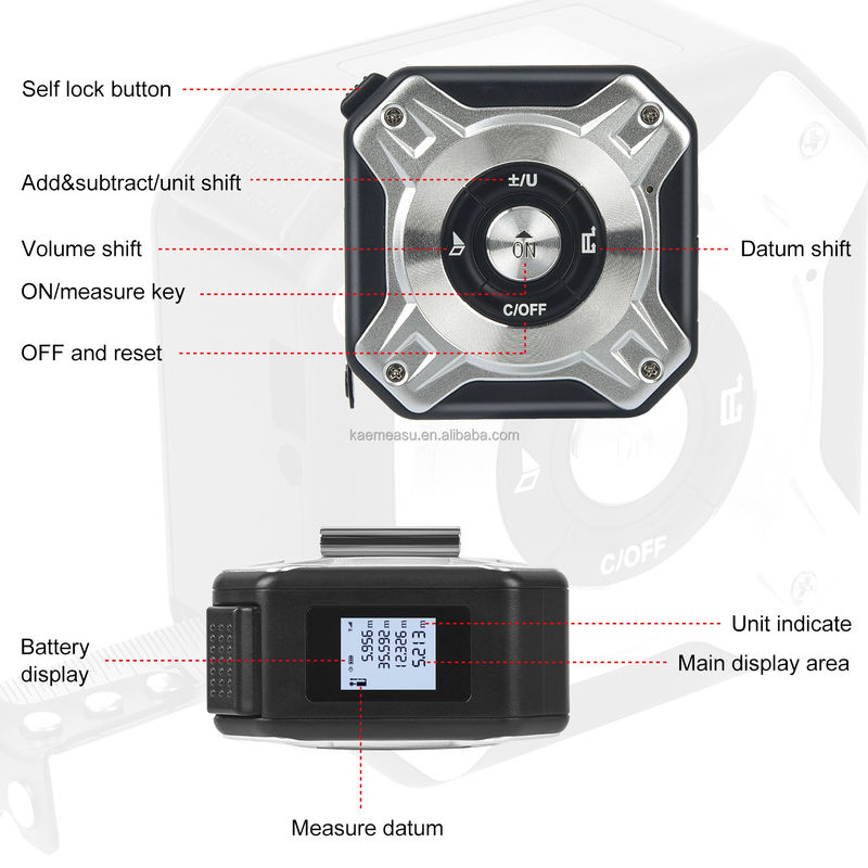 Multifunktioneel USB-oplaadbandmeting afstandsmeter Elektronisch liniaal Infrarood meetinstrument OEM Laser afstandsmeter