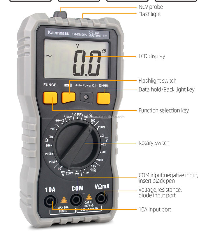 Professionele elektricien Digitale multimeter Spanning Stroom Weerstand Diode Test Bench Multitester