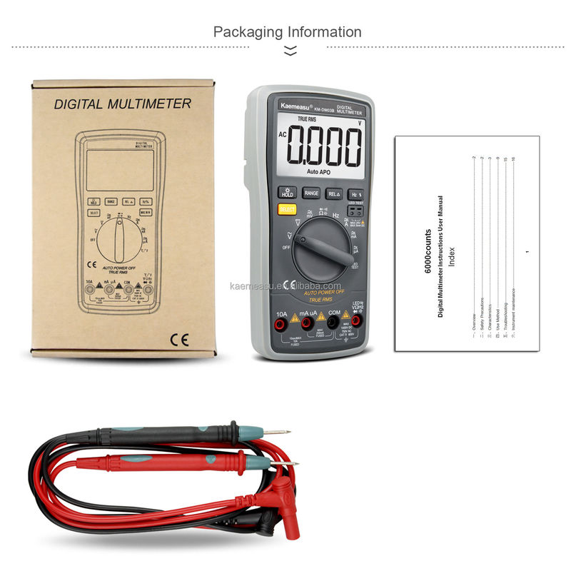 03B Professionele digitale multimeters gelijkstroom wisselstroomspanning stroomweerstand ware RMS LED-diodetest automatisch bereik universele meter