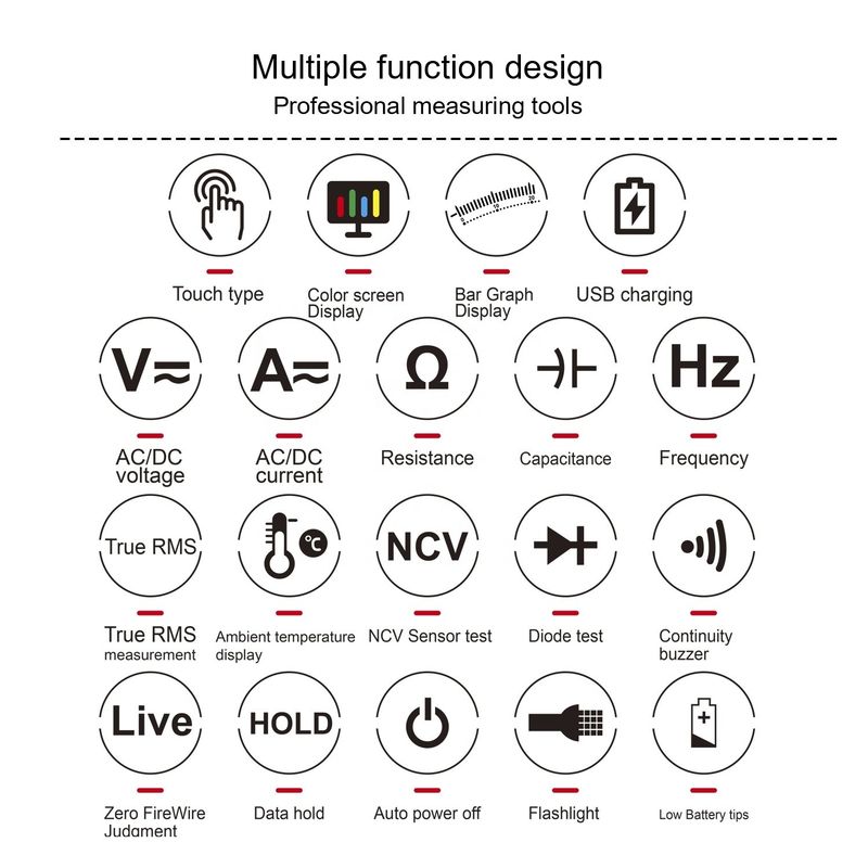 Groothandel Intelligente spraaktoestellen multimeters Elektricien Bank digitale multimeters automatische touchscreen slimme multimeter