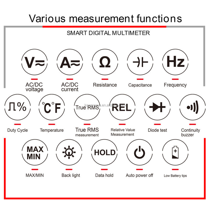 Elektricien Automatische Range Multitester 6000 Tellen Analoog Multimeter T-RMS Diode Test Continuïteit Buzzer Digitale Multimeters