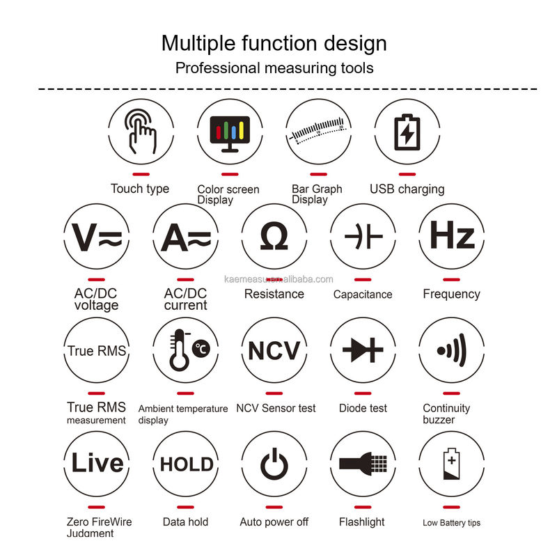 Digitale multimeter met CE/RoHS/FCC-certificering en meetstroombereik van 300 mA