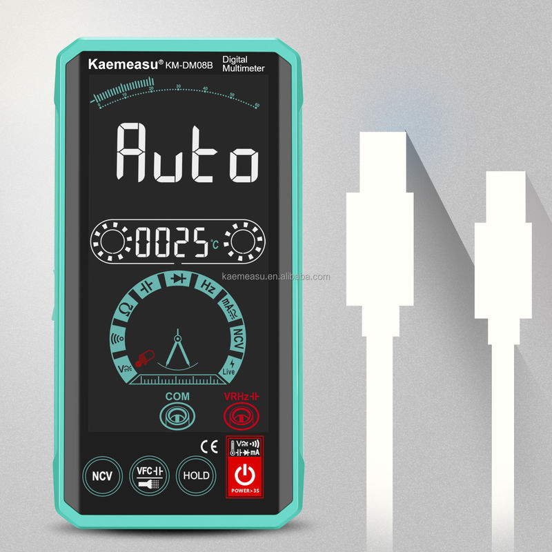 Intelligente menselijke-machine-interactie-multimeters LCD-kleurbeeldscherm Spanningsmeter Oplaadbare slimme digitale multimeter