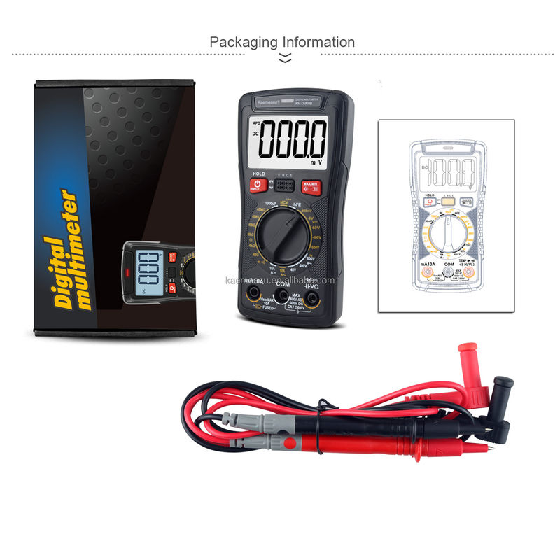 Multifunctionele digitale mini-multimeter voor het meten van weerstand en continuïteit 200mV-1000V 40-40mF