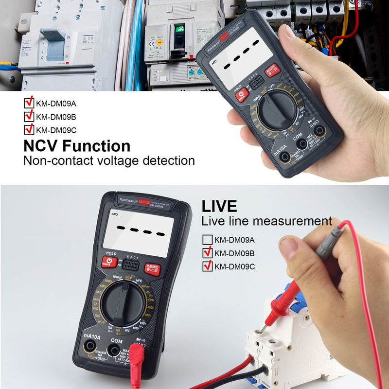 Multifunctionele digitale mini-multimeter voor het meten van weerstand en continuïteit 200mV-1000V 40-40mF