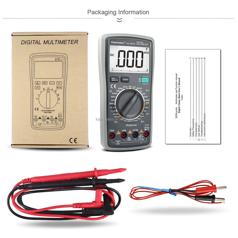 Smart Multimeter wisselstroomspanningsmeter voor het meten van capaciteitsbereik 20nF/200nF/2uF/20uF/200uF/2000uF en max. wisselstroom 10A