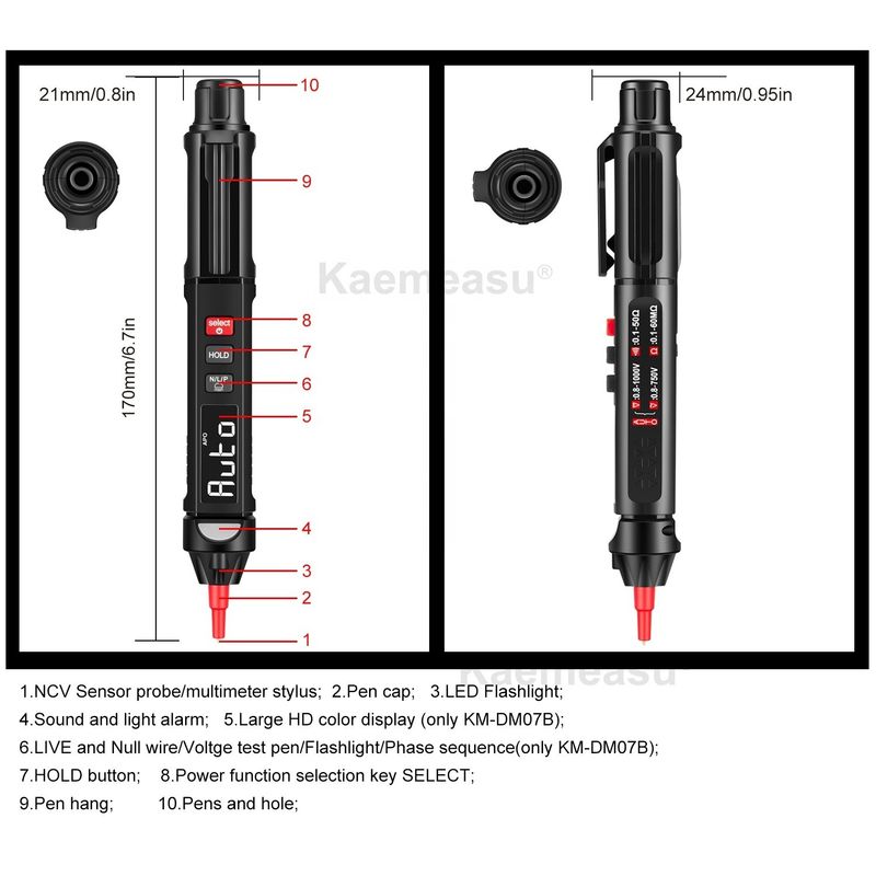 Populaire stijl Mini Pen Digitale Multimeter Met Live/NCV/Sequence Non Contact Spanningsdetectie Multimeter Tester