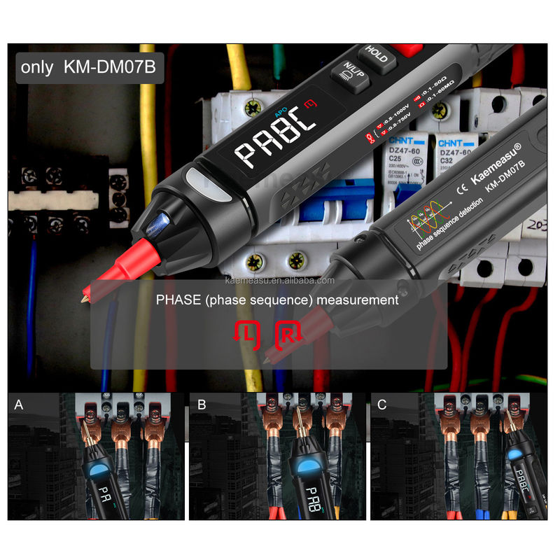 Kaemeasu Mini Pen Digitale Multimeter NCV Sequentie Niet-contact Spanningsdetectie Multimeter Tester Pen Meter