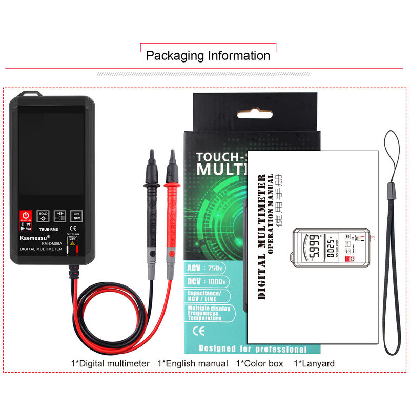 EBTN Display Touch Digitale Multimeter 6000 Count Digitale Multimeter Ncv Functie Neutrale Live Wire Test Digitale Multimeter