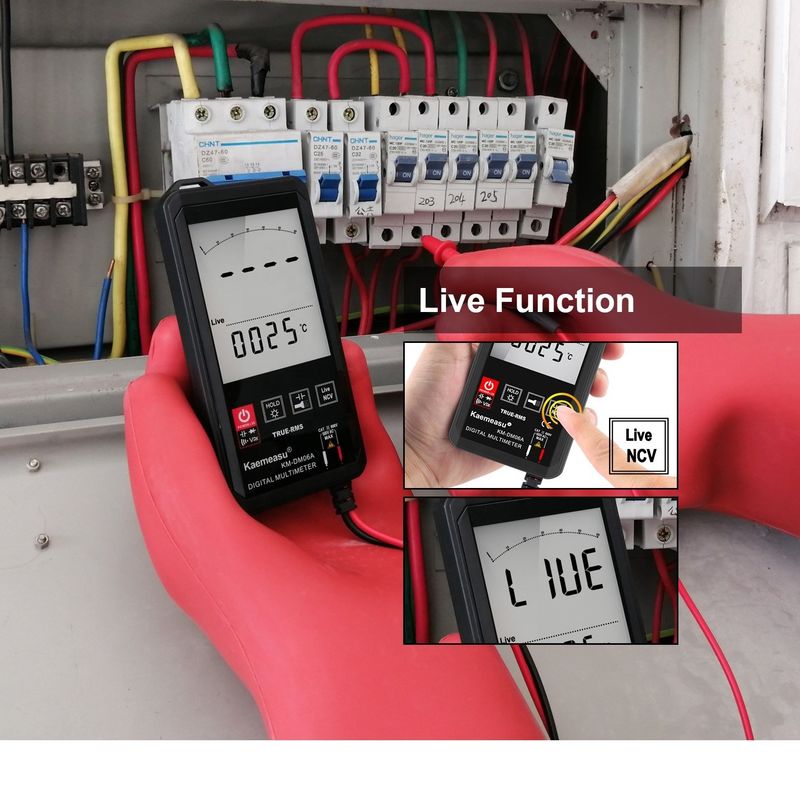 Grote scherm Auto Ranging Touch Digitale Multimeter True RMS Digitale Multimeter AC DC Spanning Mini Pocket Multimeter