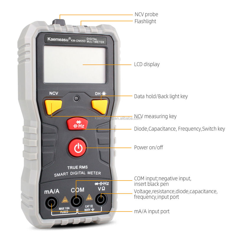 Kaemeasu Draagbare Smart Digital Multimeter DC AC Auto Range Digital Multimeter Live Naught Draadlijn Test Digitale Multimeter