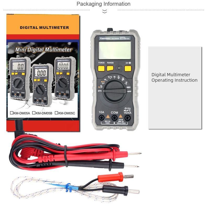 Auto Range Lcd Display elektrische Multi Tester T-rms NCV Car Measure Bench Digitale Multimeters met Probe
