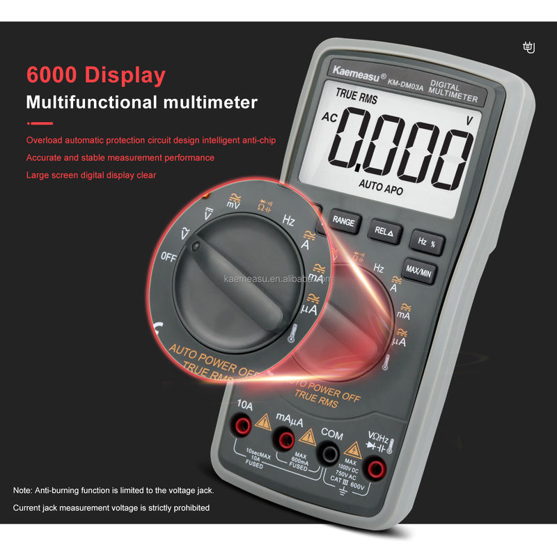 OEM ODM Industrieel Elektronisch Multimeter 1000v Ac Dc Digitaal Multimeter Professionele Autoranging Multimeters