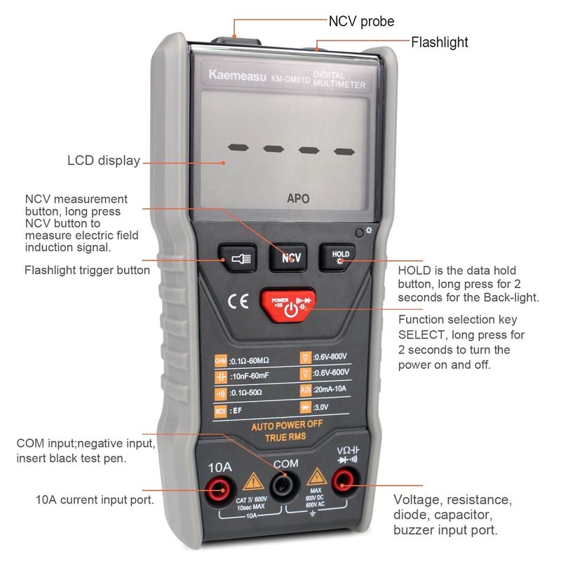 Warm verkoop Anti-brand Multitester Spanningsweerstandsmeter Auto Ranging Professional Industrial Digital Multimeters prijs