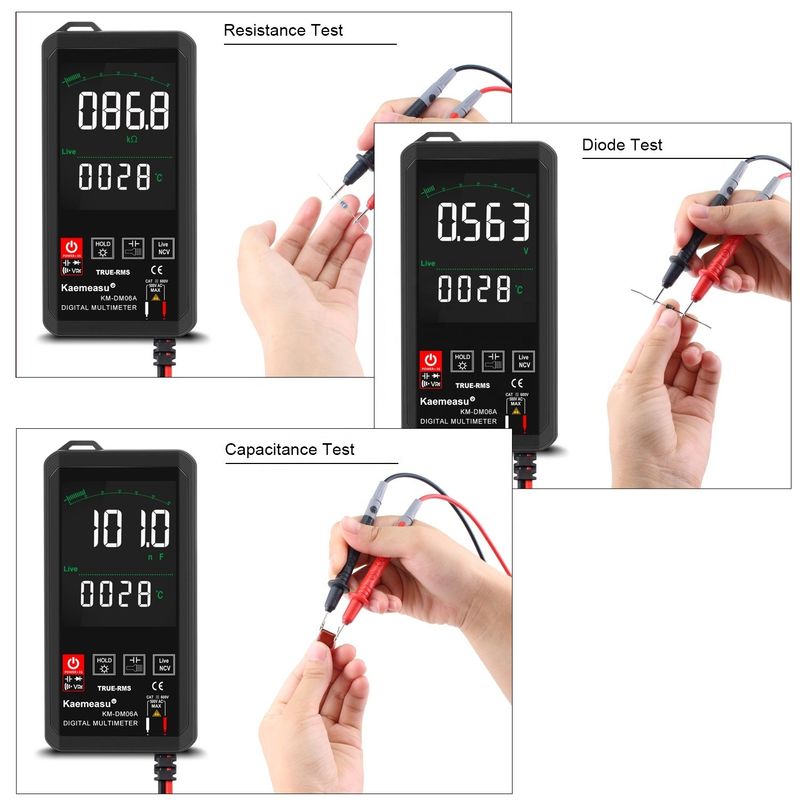 Kaemeasu Pocket Electronic Repair Tools Mini Touch Digitale Multimeter 6000 tel Kleur Groot scherm Mini Touch Digitale Multimeter