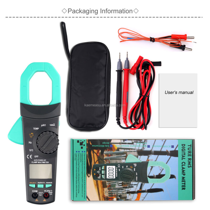 903 Klemmeter 6000 Tellen Auto Rnage Multimeter AC DC Spanning Tester Continuïteit Buzzer 1000v Multimeters