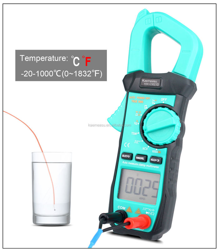 Draagbare digitale multimeter met spanningsmelder en klem met meetweerstand 600Ω/6kΩ/60kΩ/600kΩ/6MΩ/40MΩ