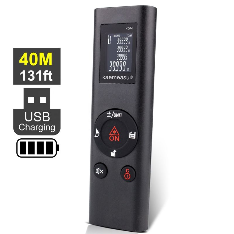40m Mini Handheld USB Oplaadbare Laser Afstandsmeter Hoogprecisie Infrarood Elektronische Rechter Laser Afstandsmeter