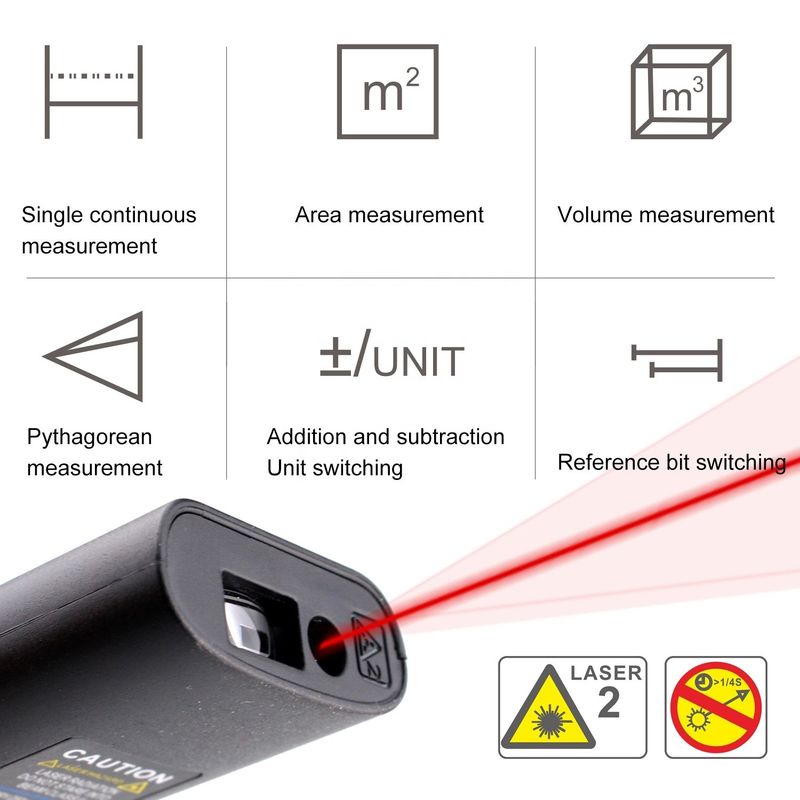40m Mini Handheld USB Oplaadbare Laser Afstandsmeter Hoogprecisie Infrarood Elektronische Rechter Laser Afstandsmeter