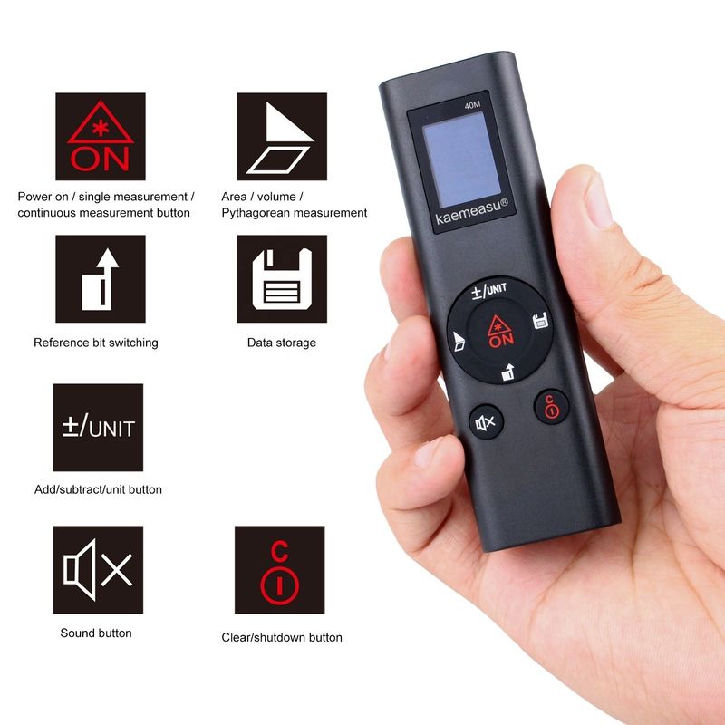 40m Mini Handheld USB Oplaadbare Laser Afstandsmeter Hoogprecisie Infrarood Elektronische Rechter Laser Afstandsmeter
