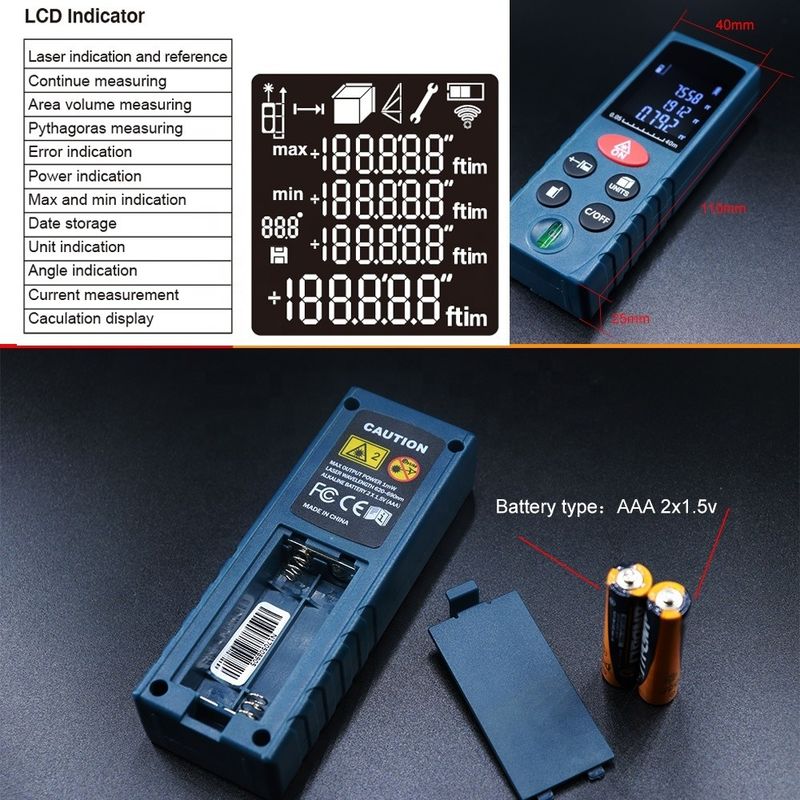 High Precision Mini Portable Handheld Rangefinders Laser Afstandsmeter voor binneninrichting