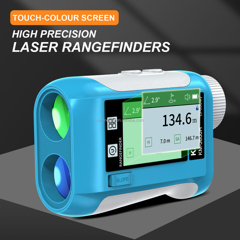 J Verbeterd LCD-scherm Golf Sport Laser Afstandsmeter 1500m Optische instrumenten Jacht Diastimeter Vergroting 6.5X Blauw